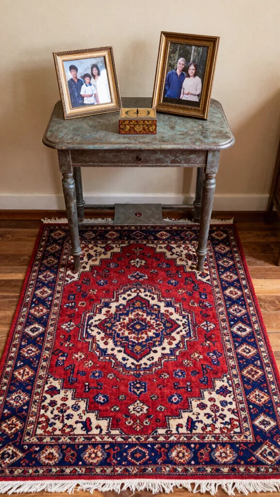 10 Persian Rug Aesthetic Ideas for a Cozy and Collected Home Style - 10. Personalize with Family Heirlooms 1