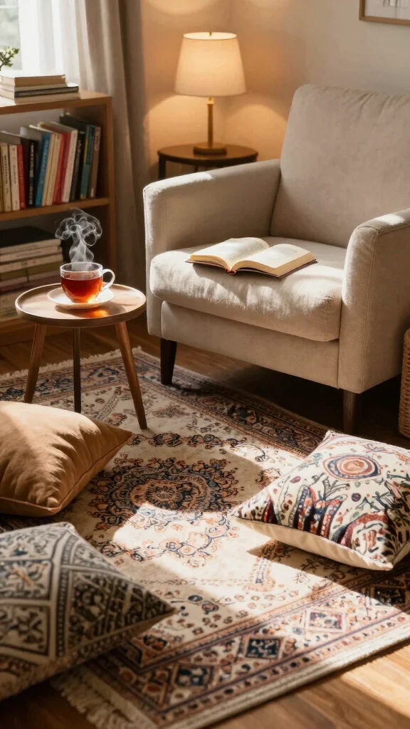 10 Persian Rug Aesthetic Ideas for a Cozy and Collected Home Style - 4. Create a Cozy Reading Nook 1