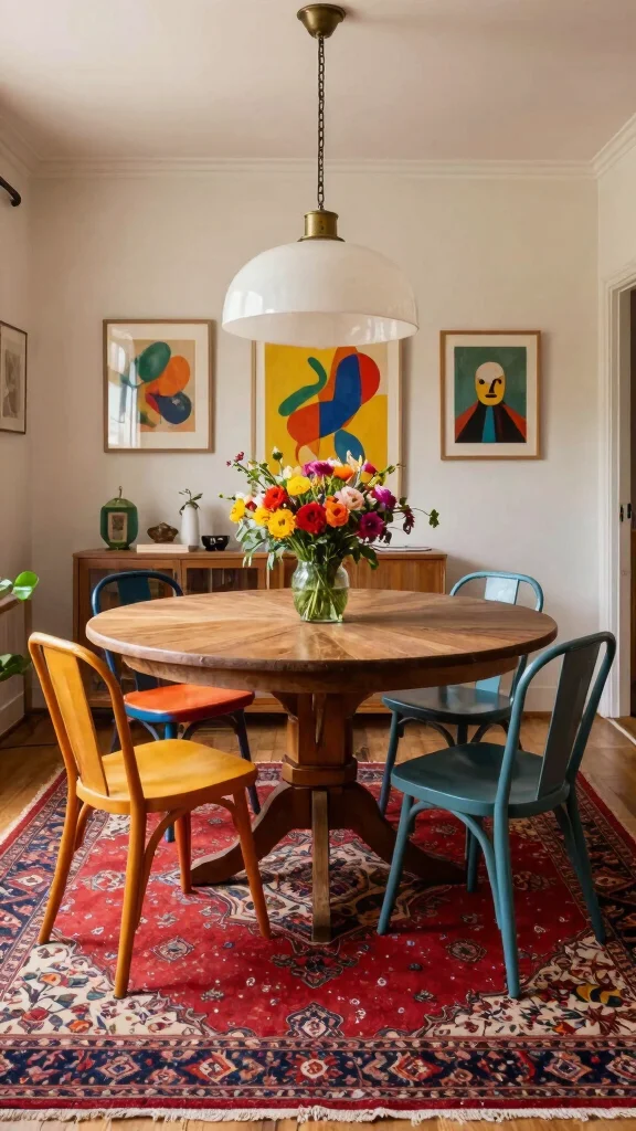 10 Red Vintage Rug Ideas for a Bold and Collected Interior Look - 4. Bold Dining Room Statement 1