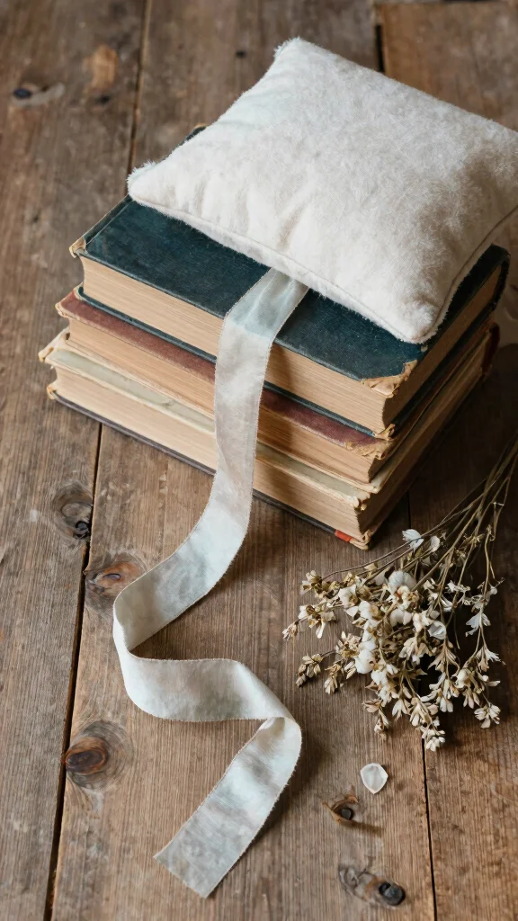 10 Ring Bearer Pillow Alternative Ideas for a Creative Wedding Detail - 1. Vintage Book Stack 1