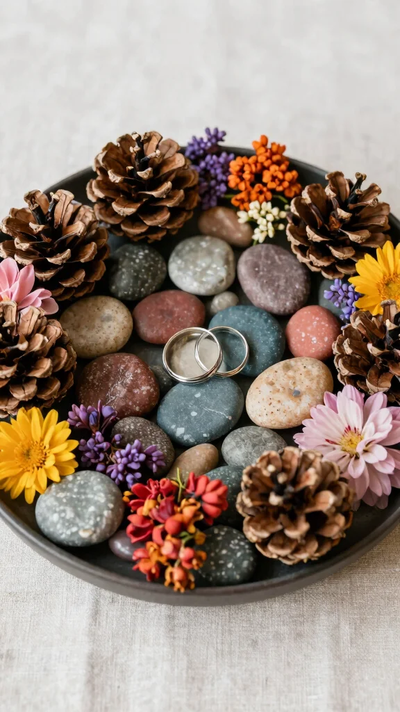 10 Ring Bearer Pillow Alternative Ideas for a Creative Wedding Detail - 6. Nature-Inspired Tray 1