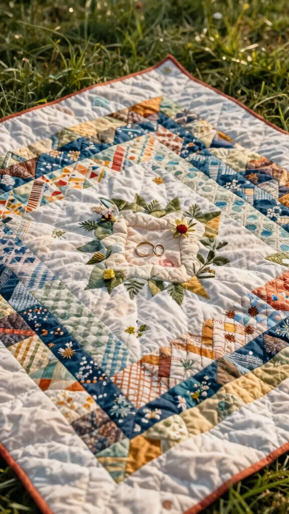 10 Ring Bearer Pillow Alternative Ideas for a Creative Wedding Detail - 7. Personalized Quilt 1