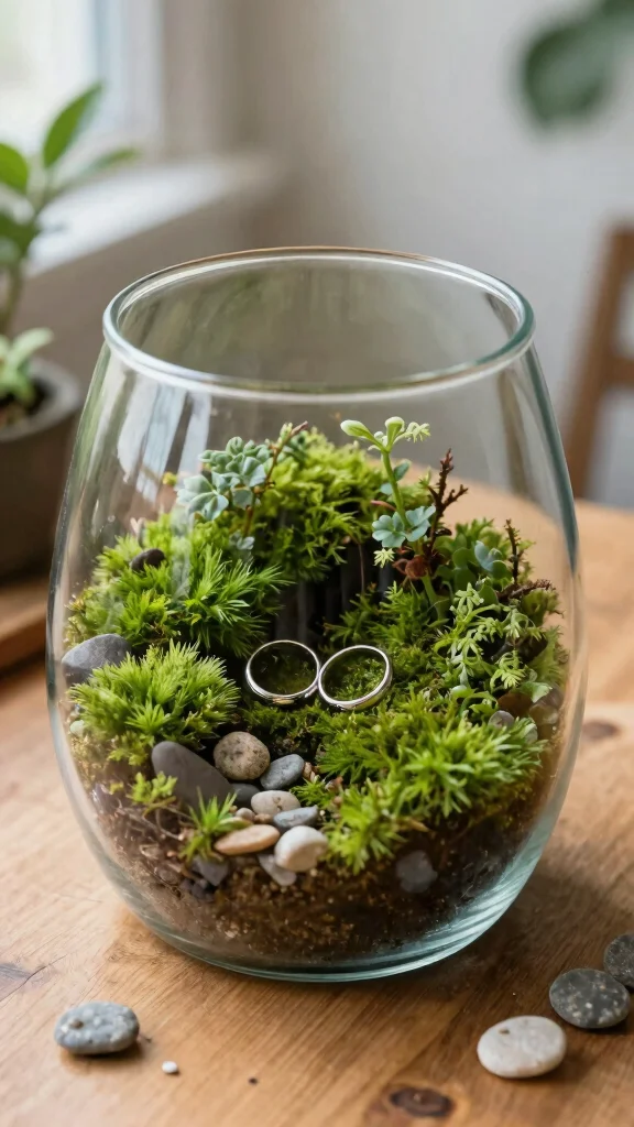 10 Ring Bearer Pillow Alternative Ideas for a Creative Wedding Detail - 9. Glass Terrarium 1