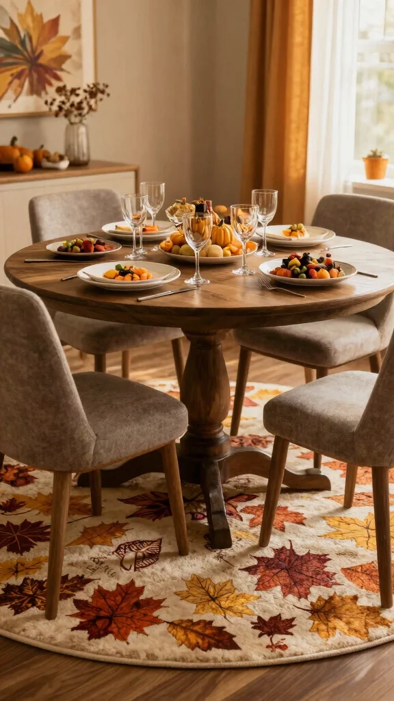 10 Round Rug Under Kitchen Table Ideas for a Balanced and Cozy Dining Area - 10. Seasonal Swaps for Year-Round Style 1