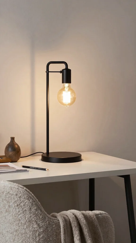 10 Small Table Lamp Ideas for Compact and Cozy Corners - 3. Industrial Table Lamp 1