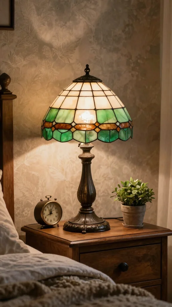 10 Stained Glass Lamp Shades Ideas for Colorful and Elegant Lighting - 3. Rustic Charm 1