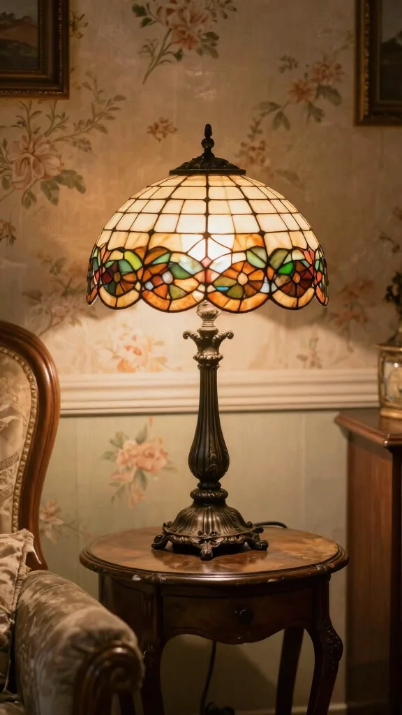 10 Stained Glass Lamp Shades Ideas for Colorful and Elegant Lighting - 4. Vintage Vibes 1