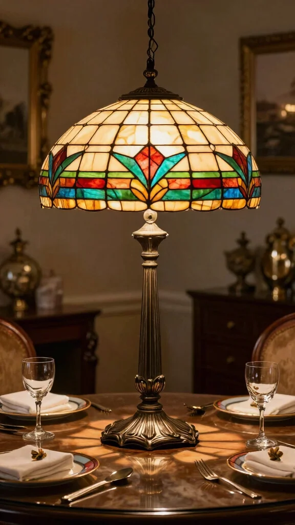 10 Stained Glass Lamp Shades Ideas for Colorful and Elegant Lighting - 7. Art Deco Elegance 1