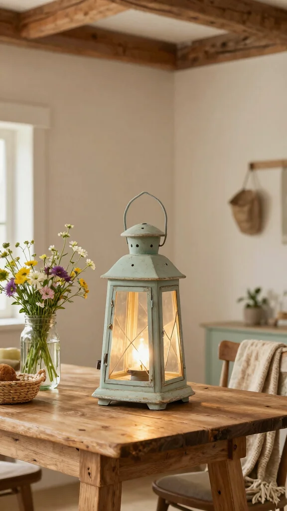 10 Table Lamp 3D Warehouse Ideas for Stylish Interior Modeling Inspiration - 3. Rustic Farmhouse Lantern Lamp 1