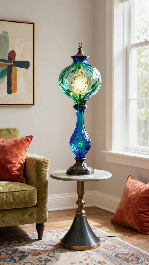 10 Table Lamp 3D Warehouse Ideas for Stylish Interior Modeling Inspiration - 4. Vintage Blown Glass Lamp 1