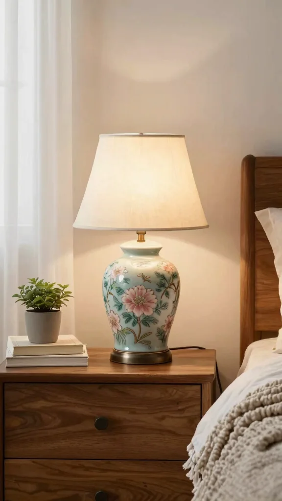10 Table Lamp 3D Warehouse Ideas for Stylish Interior Modeling Inspiration - 6. Floral Ceramic Table Lamp 1