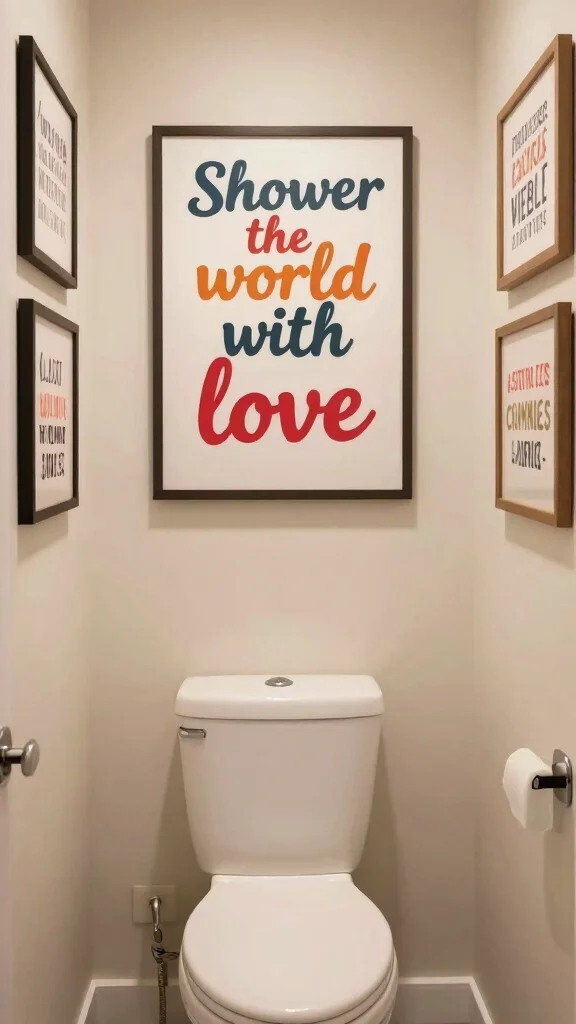 10 Toilet Wall Art Ideas to Make a Small Space Feel Fun and Finished - 2. Quirky Quotes and Sayings 1