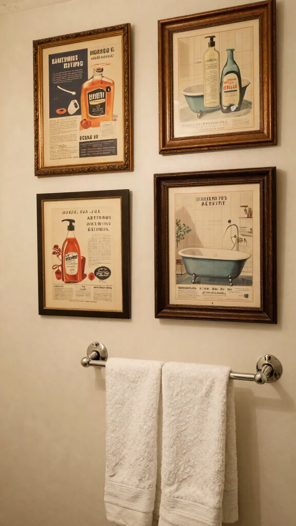 10 Toilet Wall Art Ideas to Make a Small Space Feel Fun and Finished - 3. Vintage Bathroom Prints 1