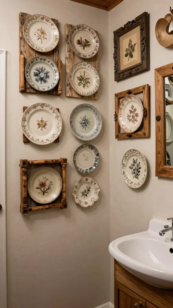 10 Toilet Wall Art Ideas to Make a Small Space Feel Fun and Finished - 8. Upcycled and Reclaimed Art 1