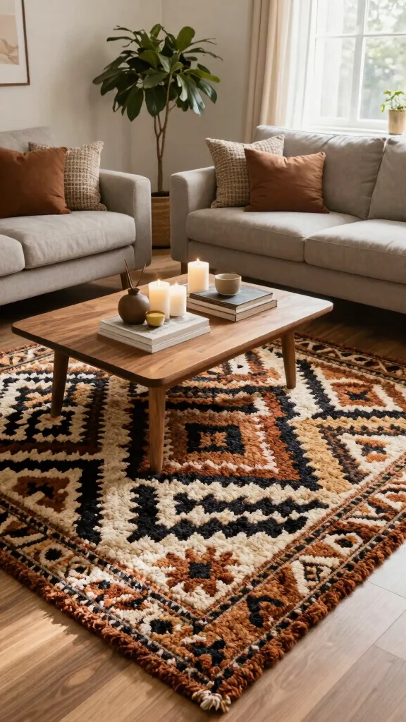 10 Tufted Rug Design Ideas for Bold and Creative Handmade Decor - 1. Geometric Patterns with a Twist 1