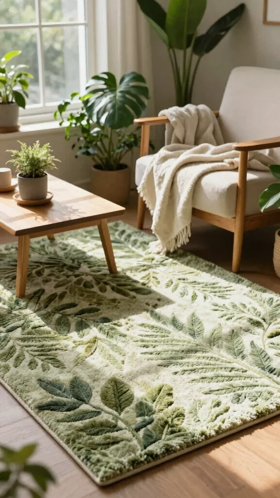 10 Tufted Rug Design Ideas for Bold and Creative Handmade Decor - 2. Nature-Inspired Designs 1