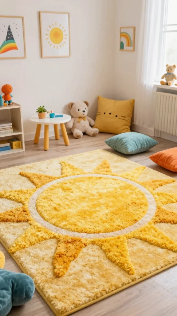 10 Tufted Rug Design Ideas for Bold and Creative Handmade Decor - 3. Playful Shapes for Kids’ Rooms 1