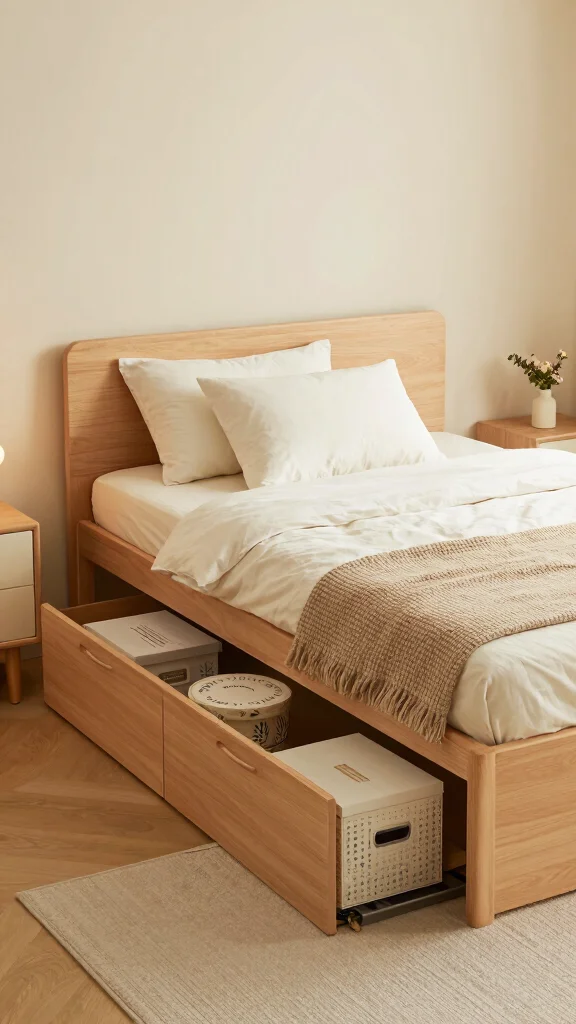 10 Twin Bed Pillow Arrangement Ideas for a Neat and Stylish Bedroom - 10. Smart Storage Solutions 1