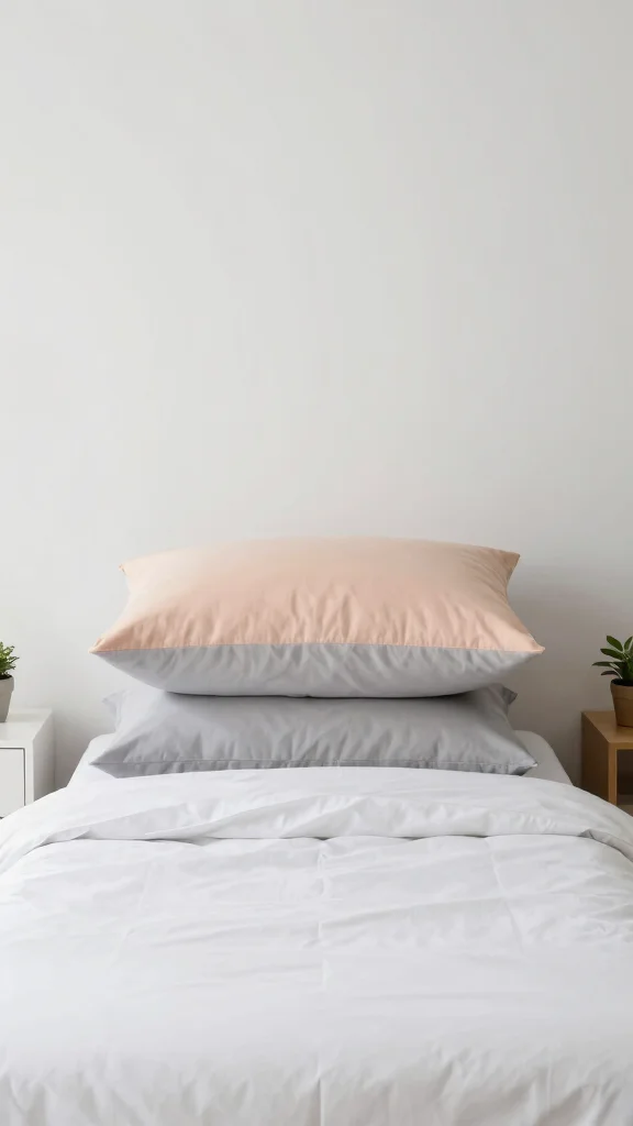 10 Twin Bed Pillow Arrangement Ideas for a Neat and Stylish Bedroom - 2. Minimalist Stack 1