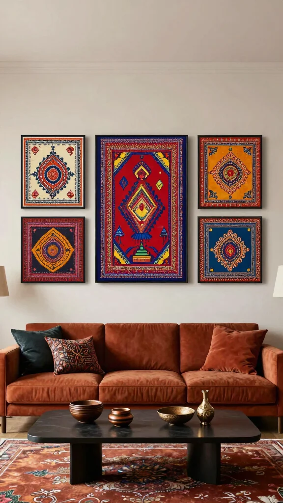 11 3 Set Paintings Wall Art Ideas for a Balanced and Elegant Display - 10. Cultural Inspirations 1