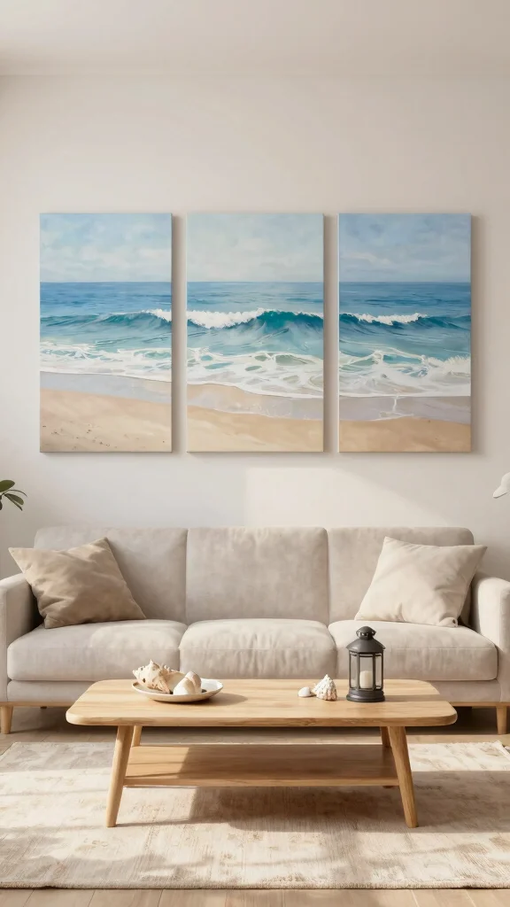 11 3 Set Paintings Wall Art Ideas for a Balanced and Elegant Display - 4. Oceanic Inspiration 1