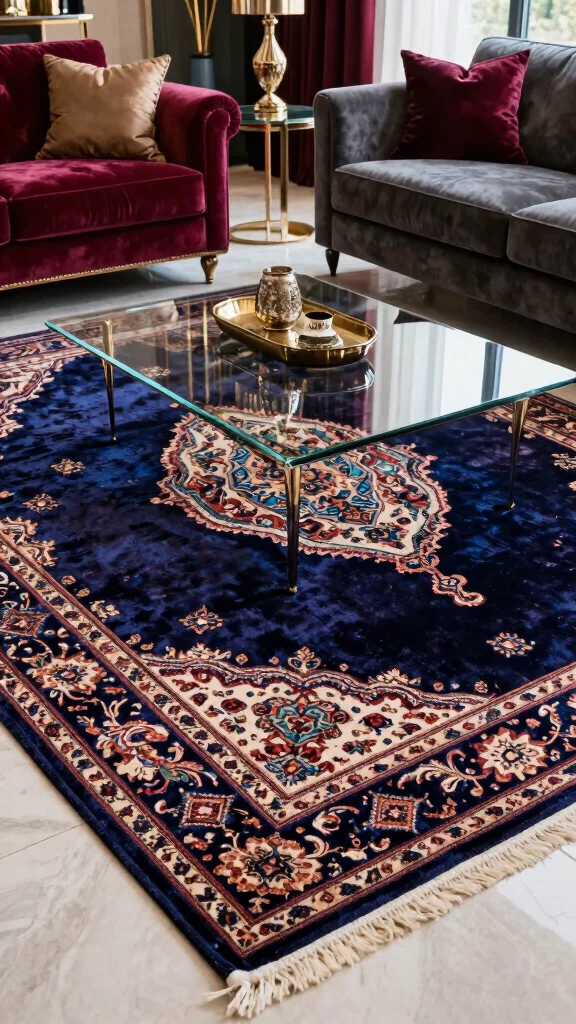 11 Arabic Rug Pattern Ideas for Traditional and Artistic Design Inspiration - 11. Luxurious Velvet Textures 1