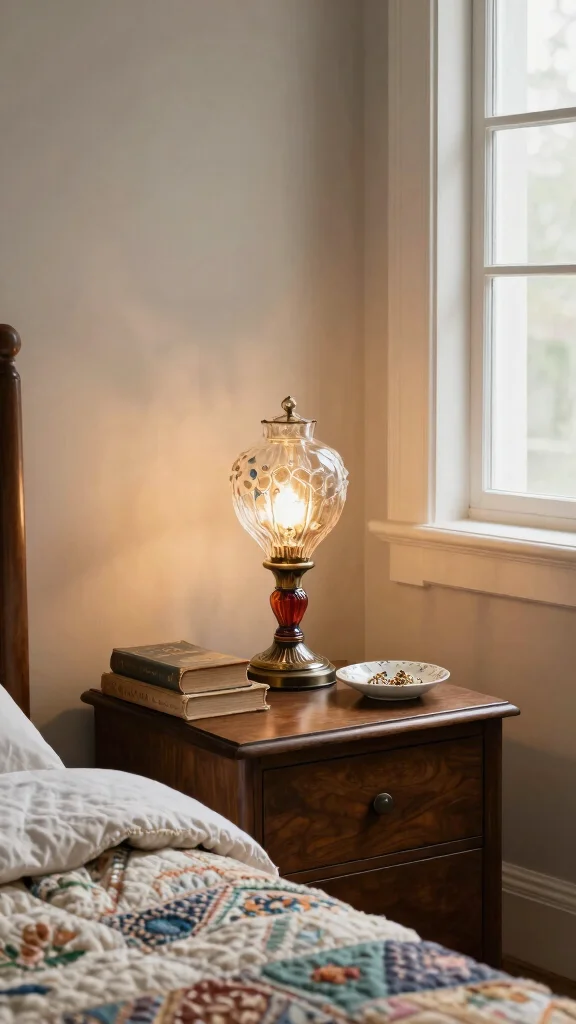 11 Bed Side Table Lamp Ideas for a Cozy and Functional Bedroom Setup - 2. Vintage Glass Lamps 1