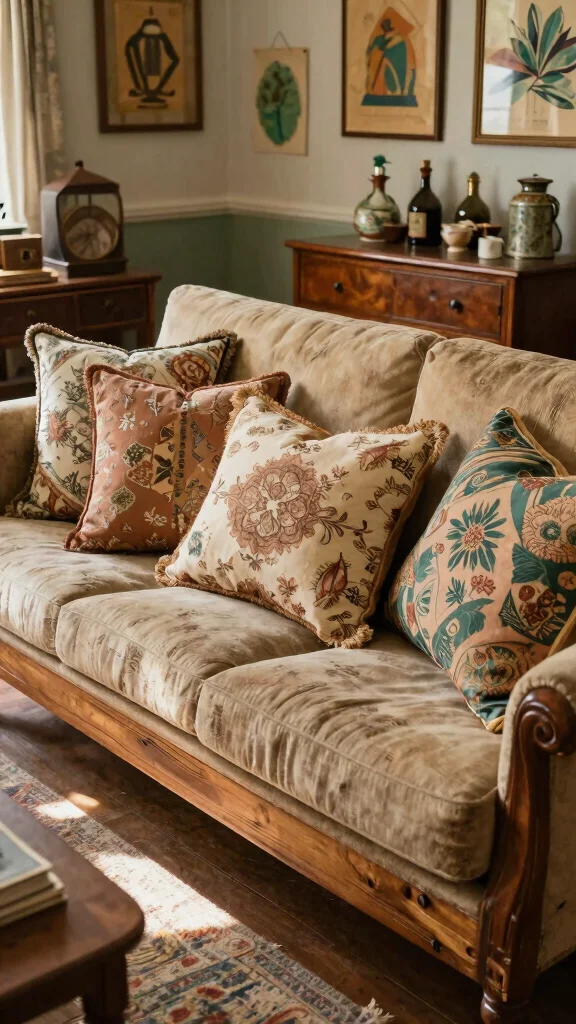 11 Boho Pillow Covers Ideas for a Relaxed and Stylish Home Look - 4. Vintage Finds 1
