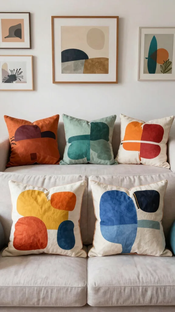 11 Boho Pillow Covers Ideas for a Relaxed and Stylish Home Look - 8. Artistic Prints 1