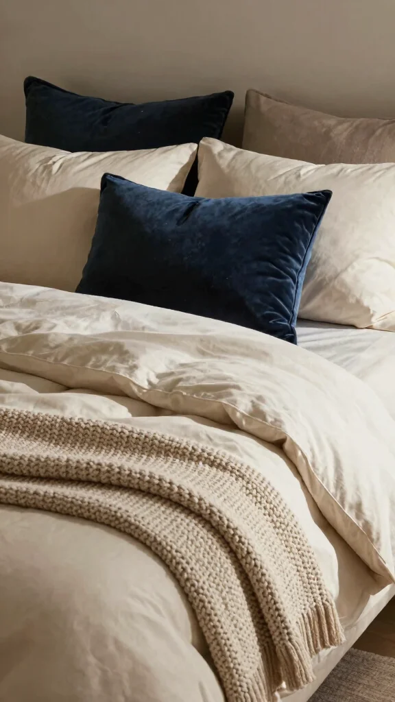11 Bolster Pillow on Bed Ideas for a Layered and Elegant Bedroom Setup - 1. Layered Textures for a Cozy Feel 1