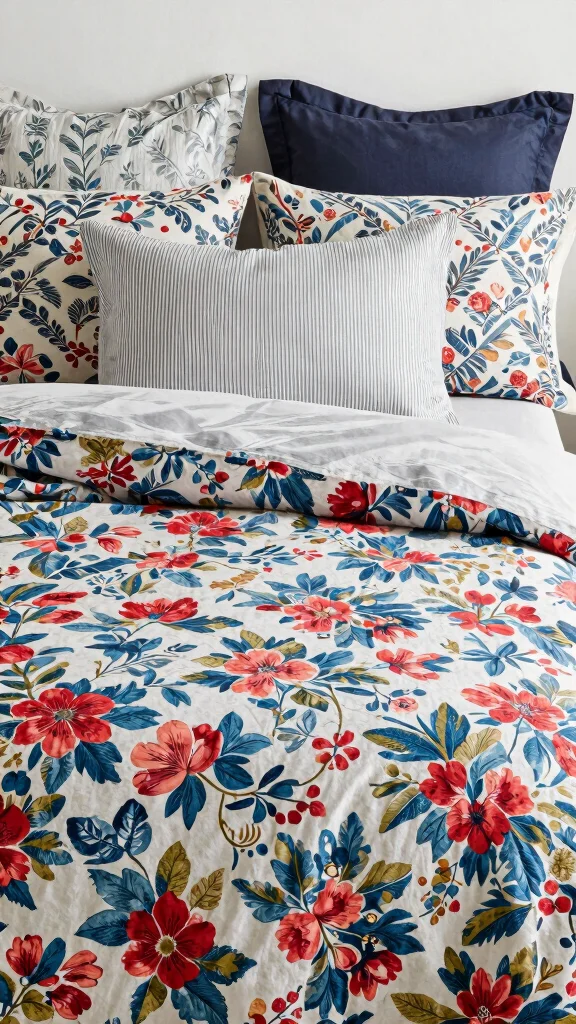 11 Bolster Pillow on Bed Ideas for a Layered and Elegant Bedroom Setup - 5. Layering Patterns for Added Depth 1