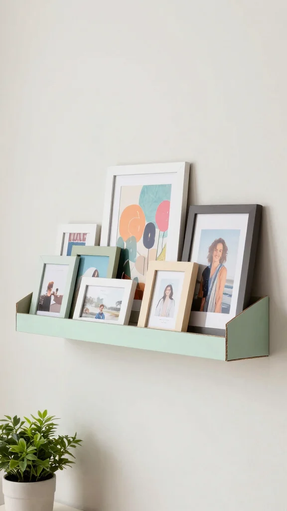11 Cardboard DIY Wall Art Ideas That Look Surprisingly Stylish - 10. Cardboard Picture Ledge 1