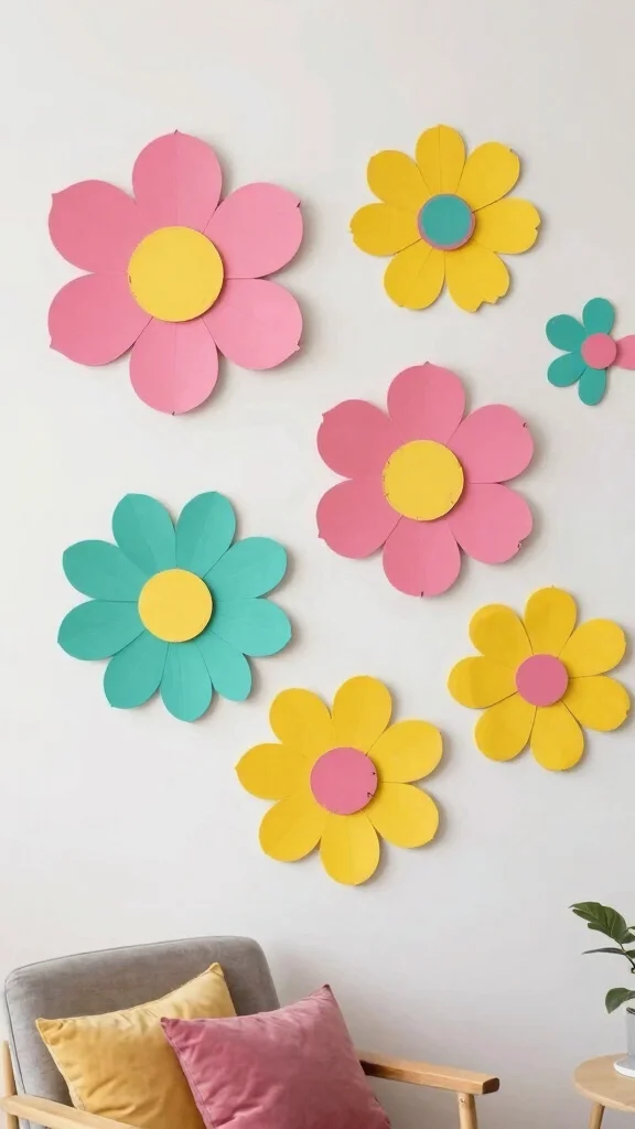 11 Cardboard DIY Wall Art Ideas That Look Surprisingly Stylish - 7. Cardboard Flower Wall Art 1