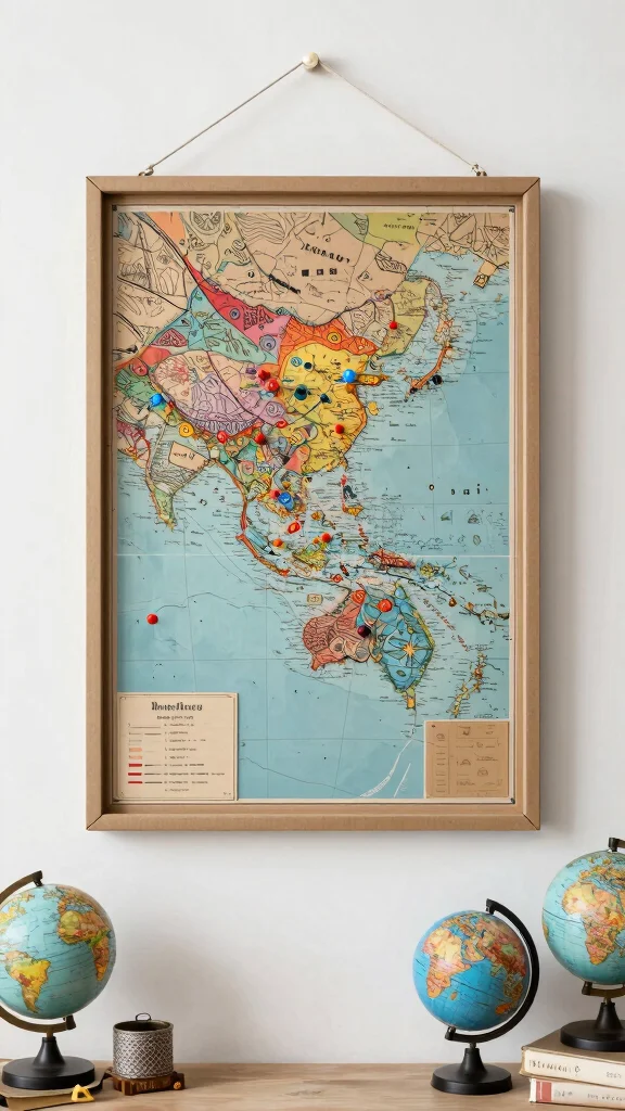 11 Cardboard DIY Wall Art Ideas That Look Surprisingly Stylish - 8. Cardboard Map Art 1
