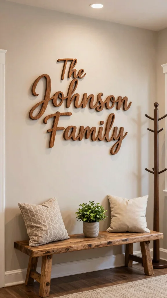 11 Carved Wood Wall Art Ideas for Warm and Timeless Decor - 10. Personalized Name Signs 1