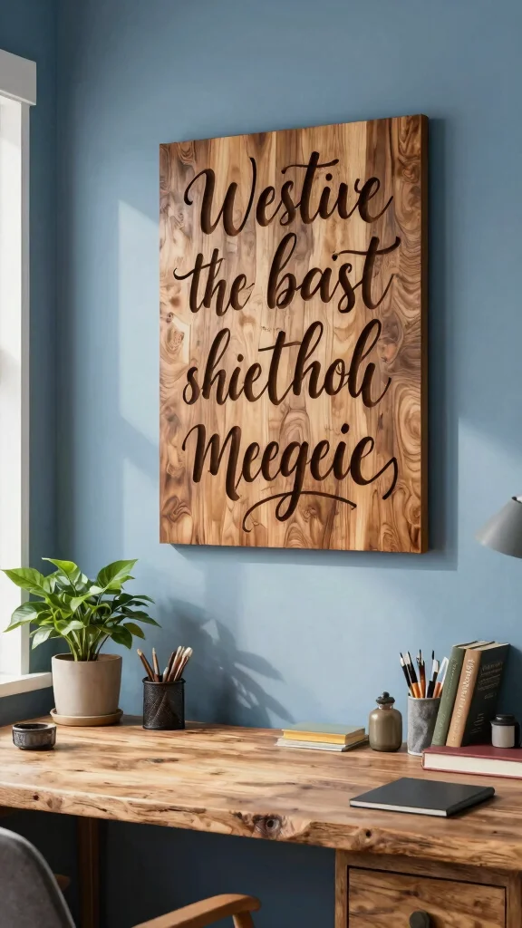 11 Carved Wood Wall Art Ideas for Warm and Timeless Decor - 11. Inspirational Quotes in Wood 1