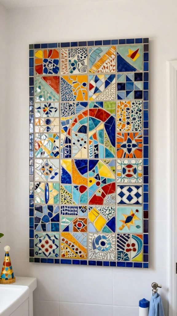 11 Ceramic Wall Art Tiles Ideas for Stylish and Decorative Wall Accents - 10. Mosaic Magic 1