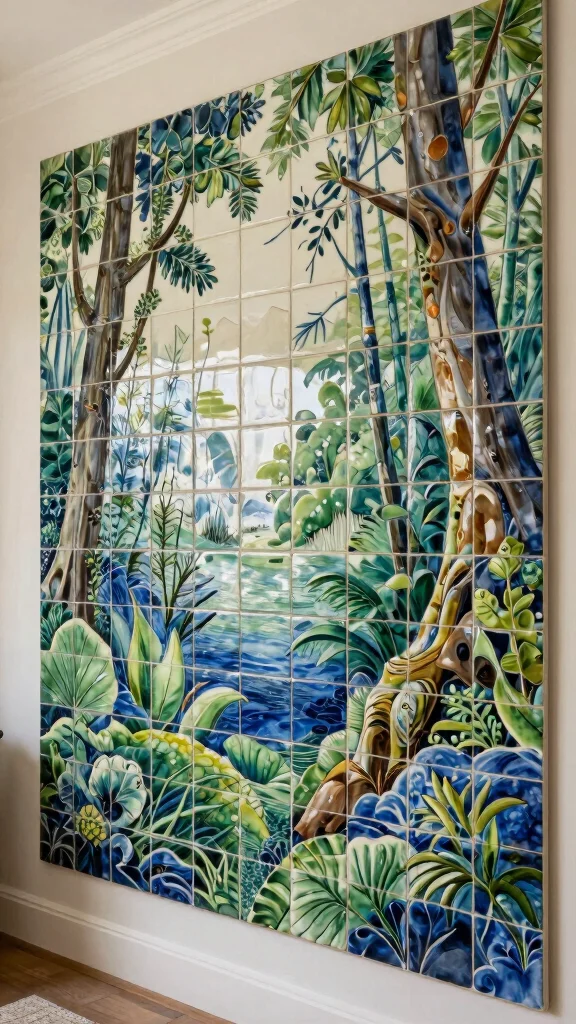 11 Ceramic Wall Art Tiles Ideas for Stylish and Decorative Wall Accents - 3. Artistic Murals 1