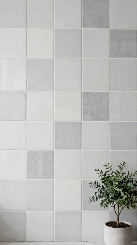 11 Ceramic Wall Art Tiles Ideas for Stylish and Decorative Wall Accents - 4. Minimalist Monochrome 1