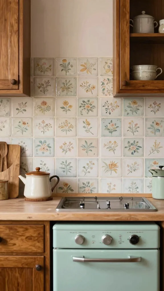 11 Ceramic Wall Art Tiles Ideas for Stylish and Decorative Wall Accents - 5. Vintage Revival 1