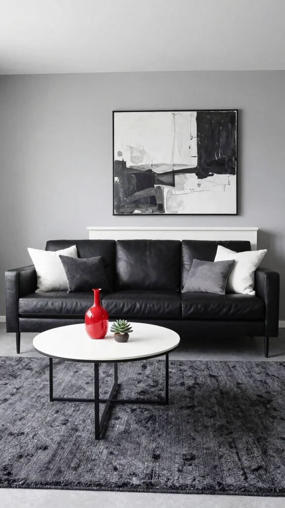 11 Dark Rug Living Room Ideas for a Bold and Sophisticated Look - 1. Embrace a Monochrome Palette 1