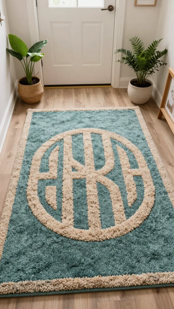 11 Easy Rug Tufting Designs for Beginners Who Want Stylish Results - 11. Personalized Monogram 1