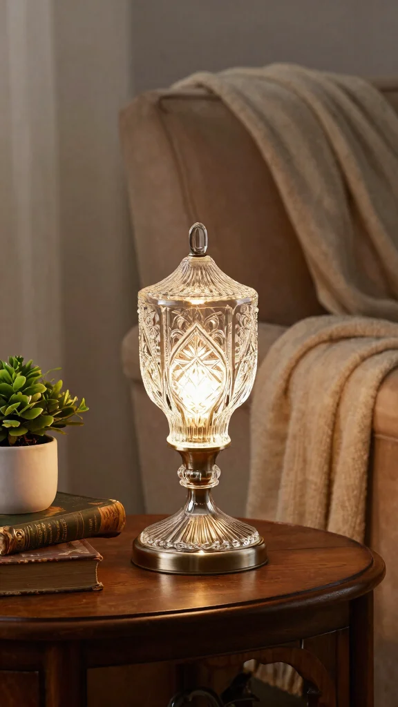 11 Glass Table Lamp Ideas for a Bright and Sophisticated Look - 1. Elegant Cut Glass Lamp 1