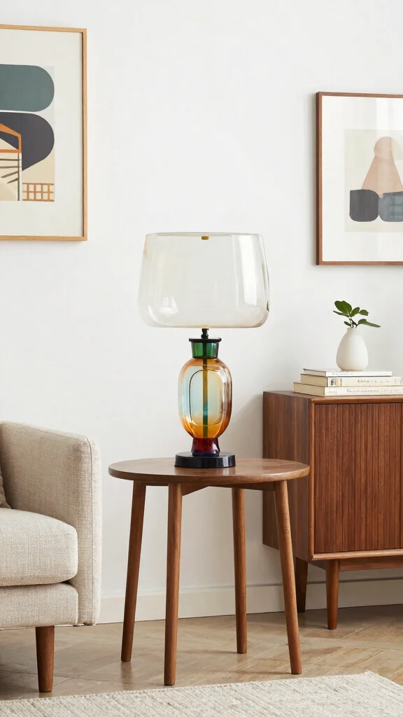 11 Glass Table Lamp Ideas for a Bright and Sophisticated Look - 5. Mid-Century Glass Lamp 1