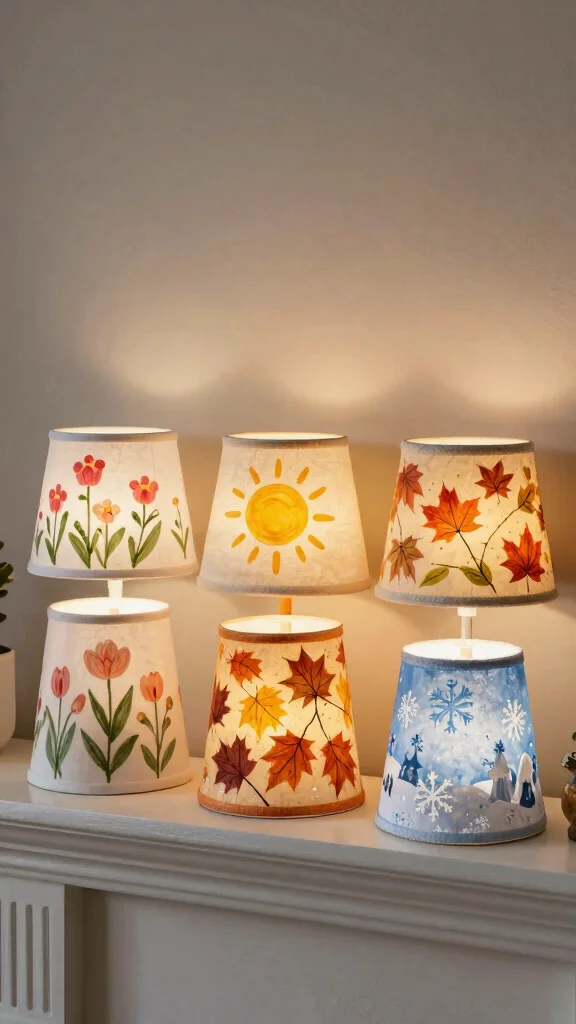 11 Hand Painted Lamp Shades Ideas for Artistic and Personalized Decor - 11. Seasonal Vibes 1