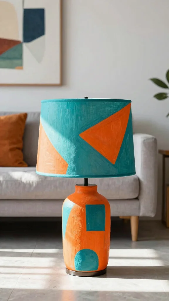 11 Hand Painted Lamp Shades Ideas for Artistic and Personalized Decor - 5. Geometric Glam 1