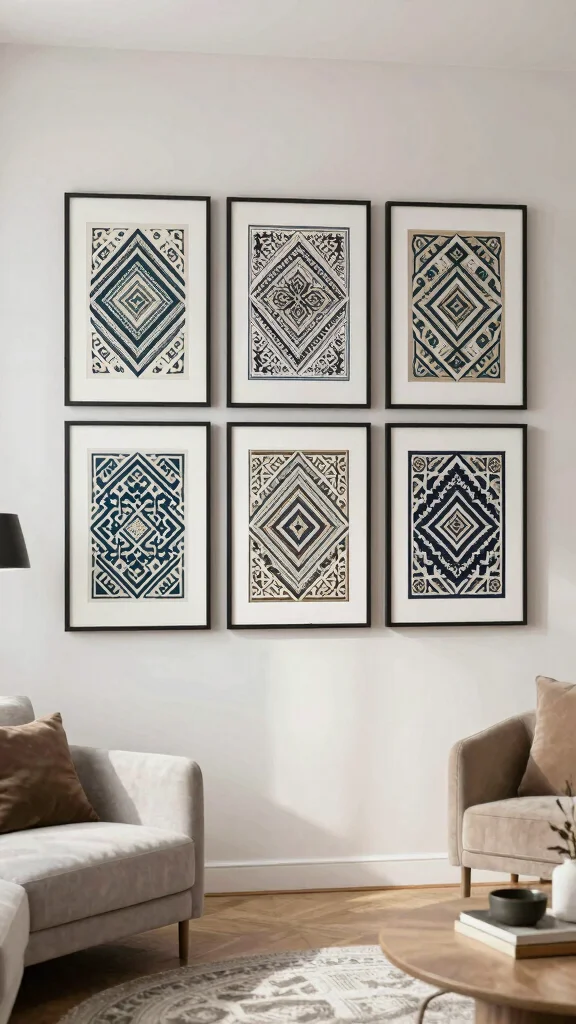 11 Islamic Frames Wall Art Ideas for Elegant and Meaningful Home Decor - 8. Cultural Prints with Modern Frames 1