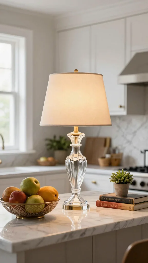 11 Kitchen Counter Lamp Ideas to Brighten Up Your Cooking Space - 1. Elegant Glass Table Lamps 1