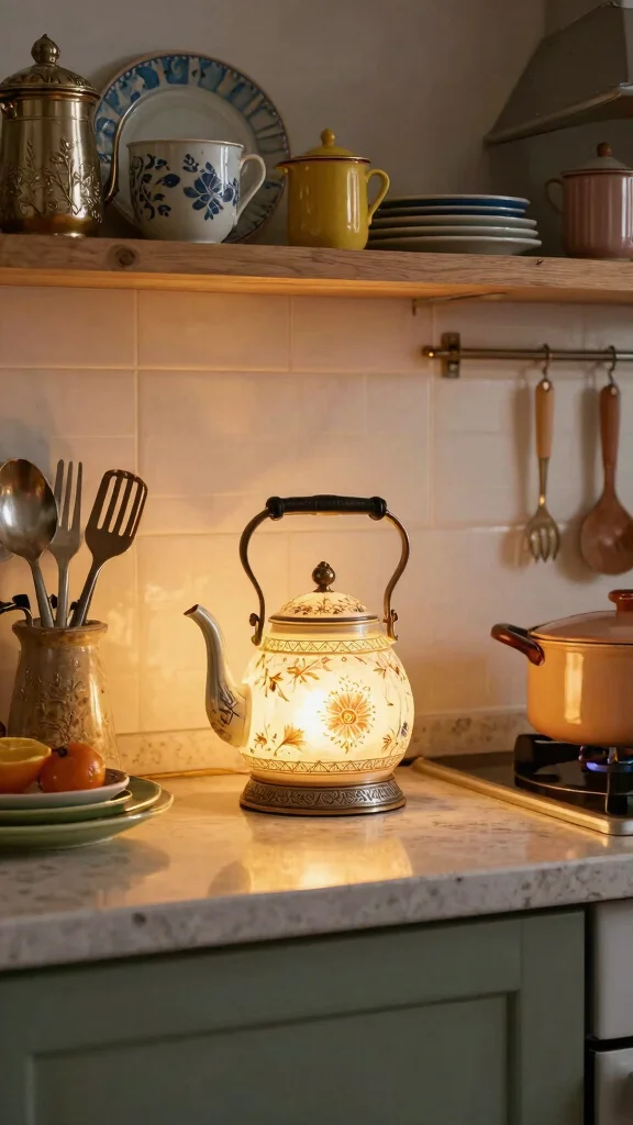11 Kitchen Counter Lamp Ideas to Brighten Up Your Cooking Space - 11. Upcycled Vintage Lighting Fixtures 1