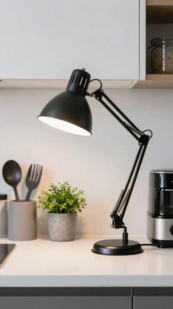 11 Kitchen Counter Lamp Ideas to Brighten Up Your Cooking Space - 4. Industrial Metal Desk Lamps 1